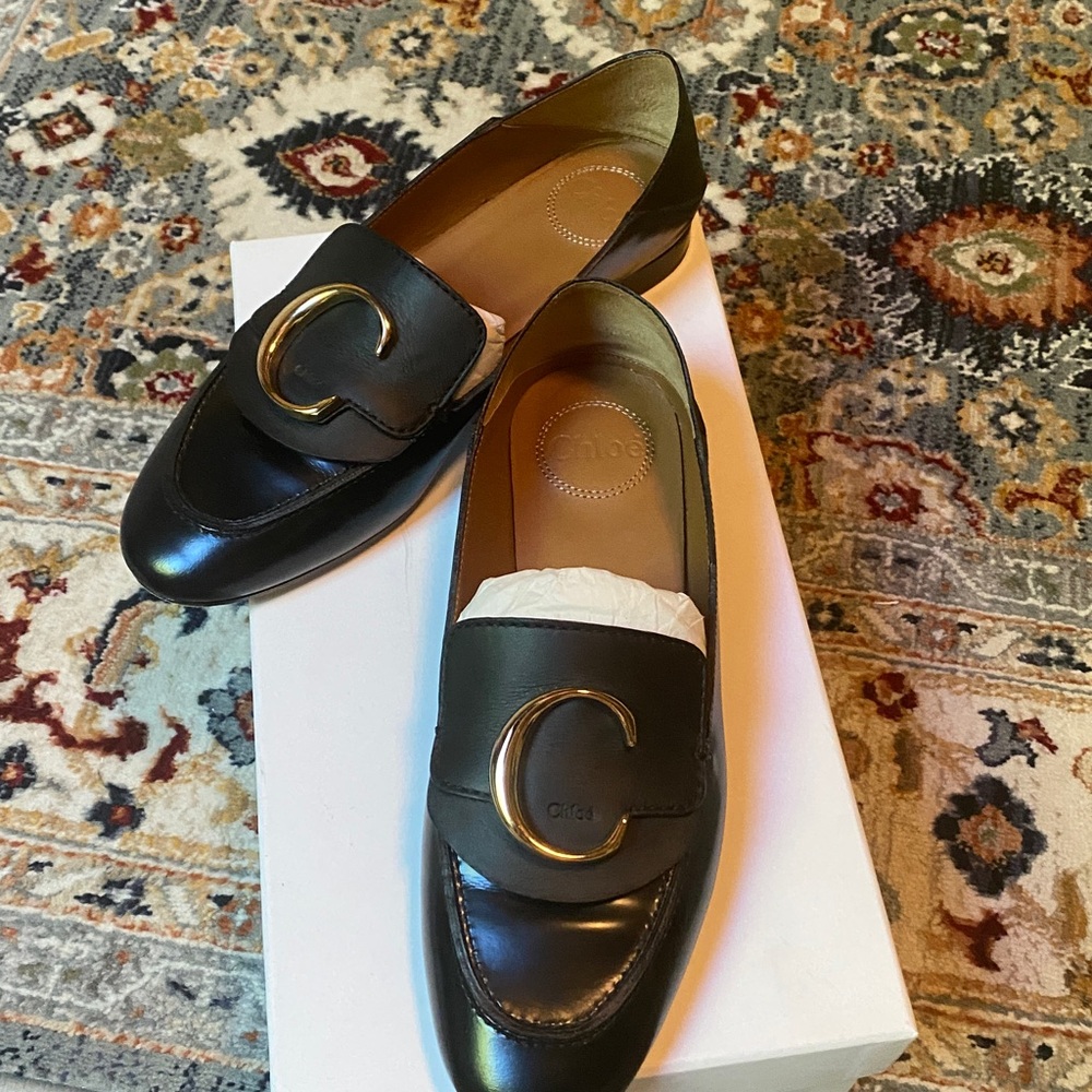 Chloé  Loafers with Gold Accent